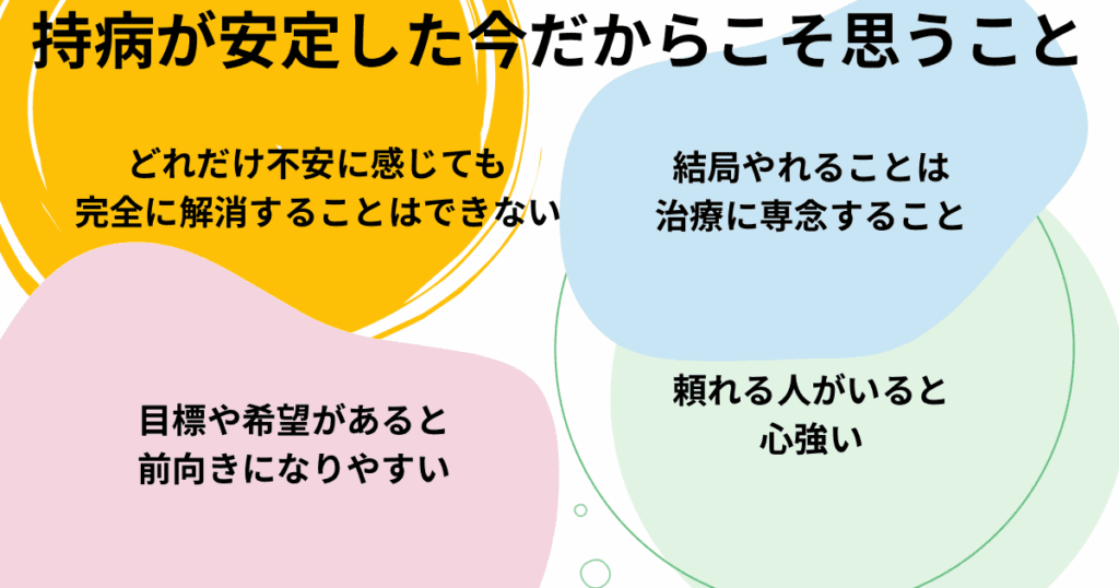 持病が安定した今だからこそ思うこと