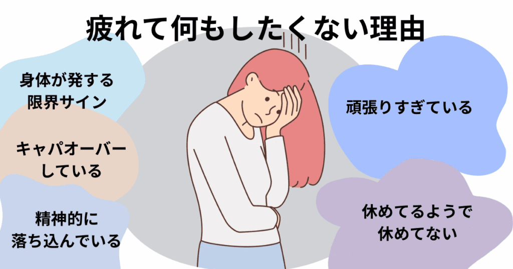 疲れて頭を抱えている女性のイラスト